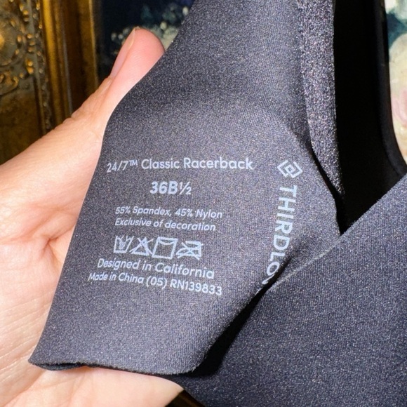 THIRDLOVE 24/7 Classic Racerback Black Front Clasp Bra Size 36B 1/2 Gently Used - Picture 5 of 5